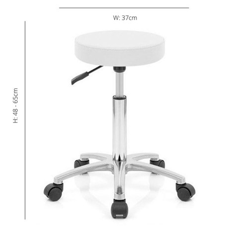 Stool - No Back - Chrome Base - White